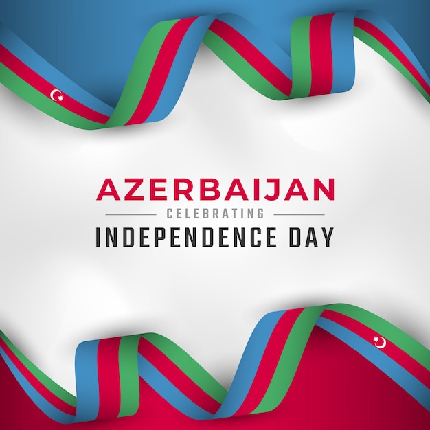 Feliz celebración del día de la independencia de azerbaiyán plantilla de ilustración de diseño vectorial para cartel banner