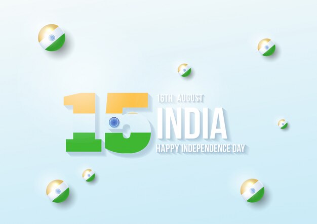 Feliz celebración del día de la independencia de la india - 15 de agosto