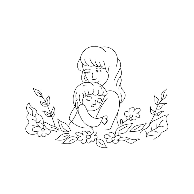 Feliz celebración del día de la madre amor de mamá e hijo