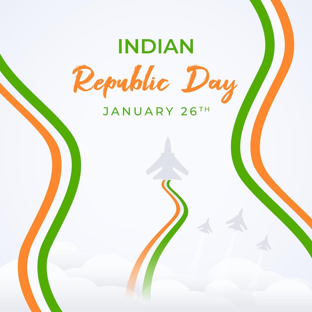 Feliz celebración del día de la república india 26 de enero concepto de ilustración