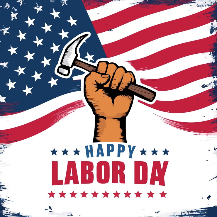 Feliz celebración del Día del Trabajo con herramientas patrióticas