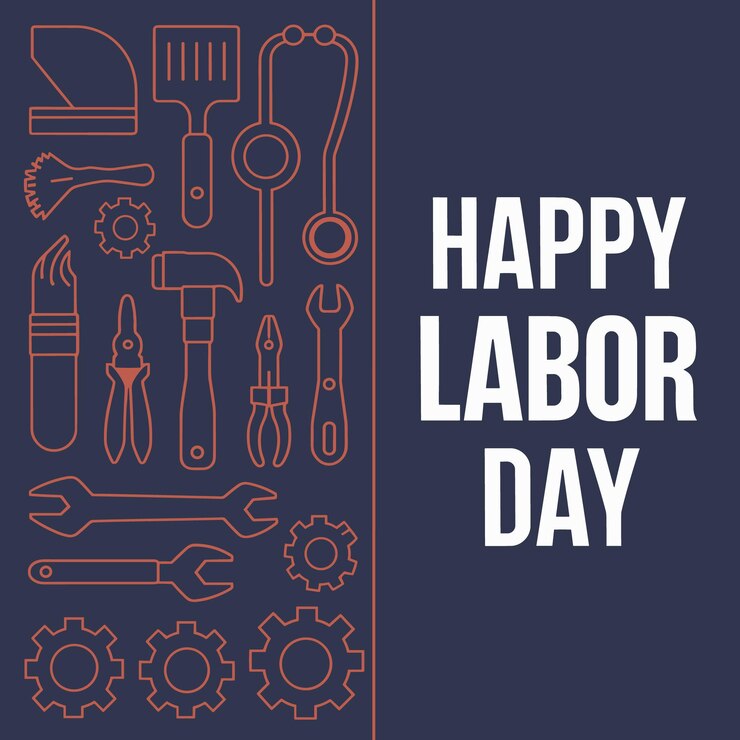 Feliz celebración del Día del Trabajo con herramientas patrióticas