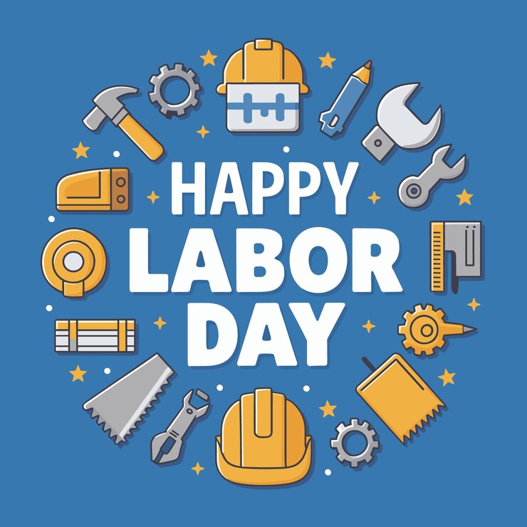 Feliz celebración del Día del Trabajo con herramientas patrióticas