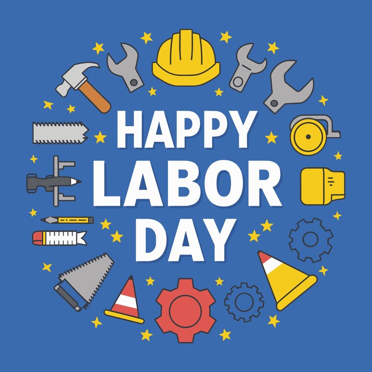 Feliz celebración del Día del Trabajo con herramientas patrióticas