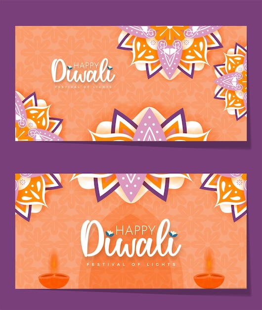 Vector feliz celebración de diwali festival de luces diseño de banner vector