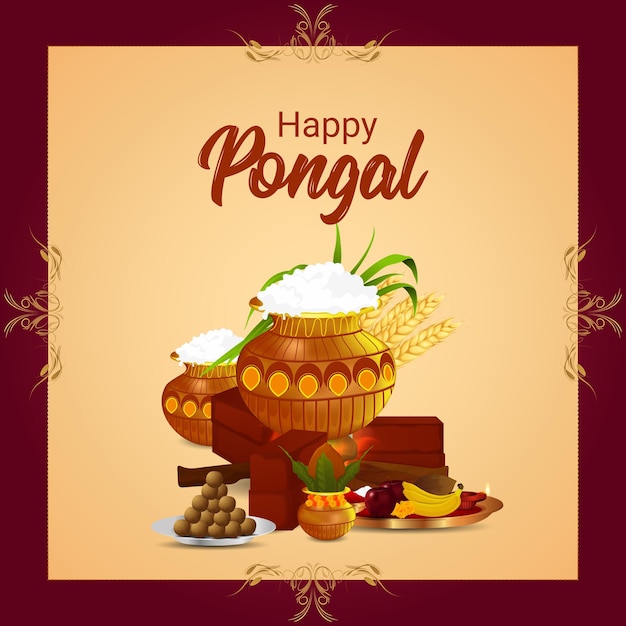 Feliz celebración del festival indio pongal