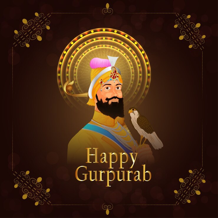 Vector feliz celebración del gurú gobind singh jayanti con sikh festiva l