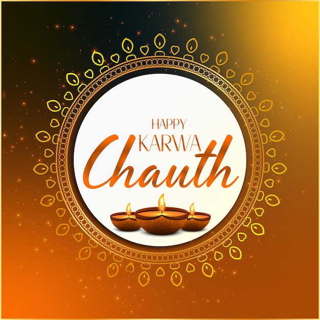 Feliz celebración de Karwa Chauth deseos de diseño