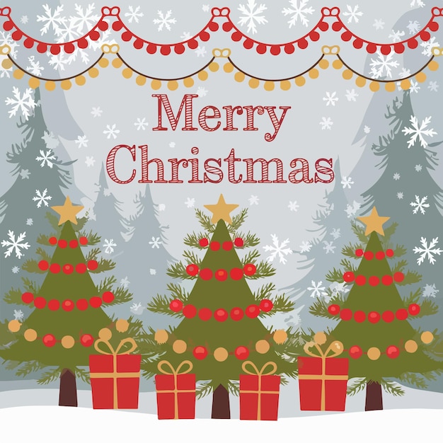 Feliz celebración de Navidad arte de fondo ilustración diseño sencillo