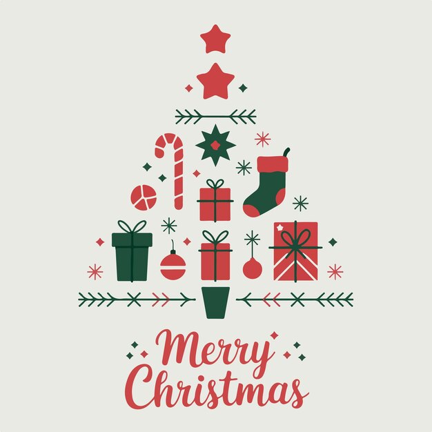 Feliz celebración de Navidad arte de fondo ilustración diseño sencillo