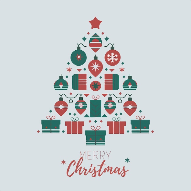 Feliz celebración de Navidad arte de fondo ilustración diseño sencillo
