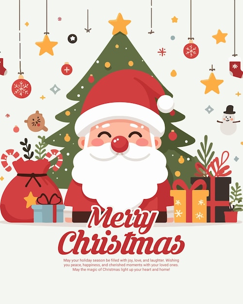 Feliz celebración de Navidad plantilla de banner de publicación en las redes sociales