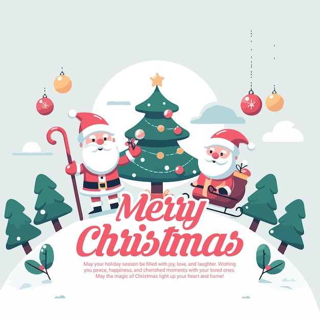 Feliz celebración de Navidad plantilla de banner de publicación en las redes sociales
