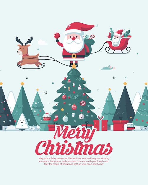 Feliz celebración de Navidad plantilla de banner de publicación en las redes sociales