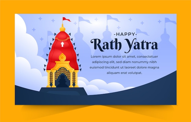 Feliz celebración navideña de Rath Yatra para el diseño de pancartas
