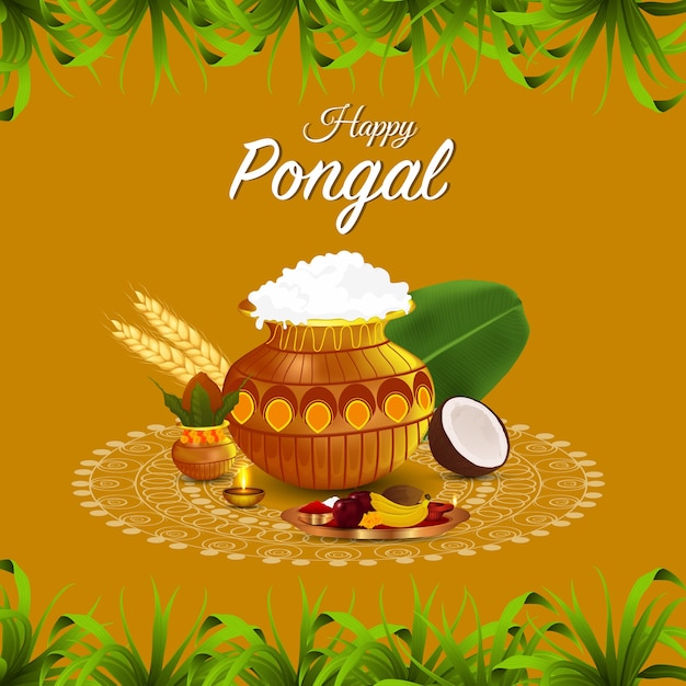 Vector feliz celebración pongal