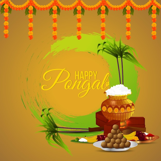 Feliz celebración de saludos pongal