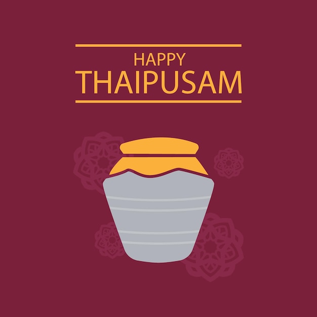 Vector feliz celebración de thaipusam con diseño minimalista.