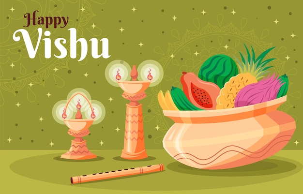 Feliz celebración de Vishu