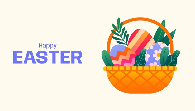 Feliz cesta de huevos de Pascua