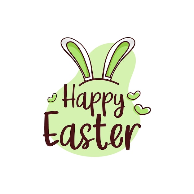 Feliz colección de dibujos animados de orejas de conejo de pascua Vector Premium