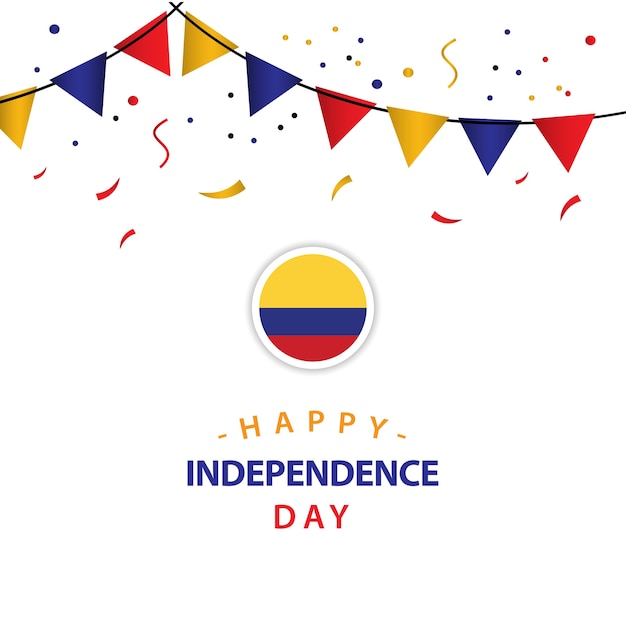 Feliz columbia independent day vector plantilla diseño