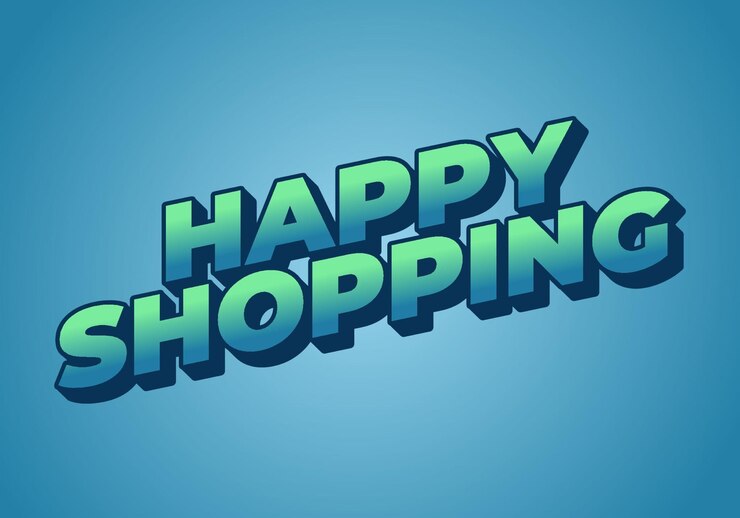 Vector feliz compra efecto de texto con para anuncios digitales