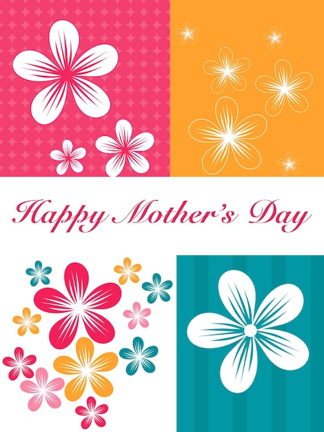 Feliz concepto de celebración del Día de la Madre con un colorido conjunto de patrones florales abstractos