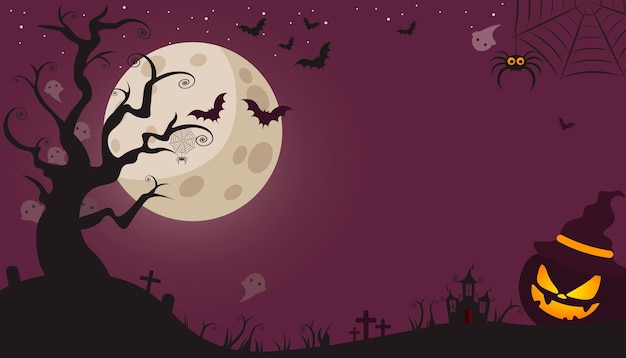 Feliz concepto de vacaciones de Halloween Decoraciones de Halloween Escull murciélagos arañas calabazas