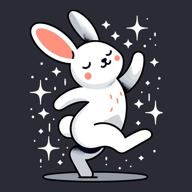 Feliz conejo bailarín Feliz Pascua