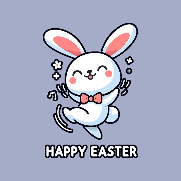 Feliz conejo bailarín Feliz Pascua