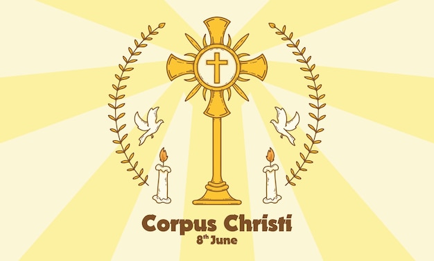 Vector feliz corpus christi fondo