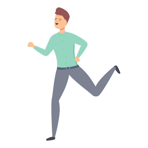 Feliz corriendo niño icono dibujos animados vector Emoción marketing Tren de negocios