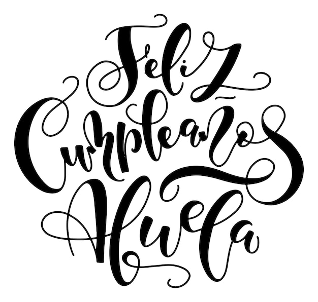 Vector feliz cumpleaños abuelita español caligrafía escrita a mano