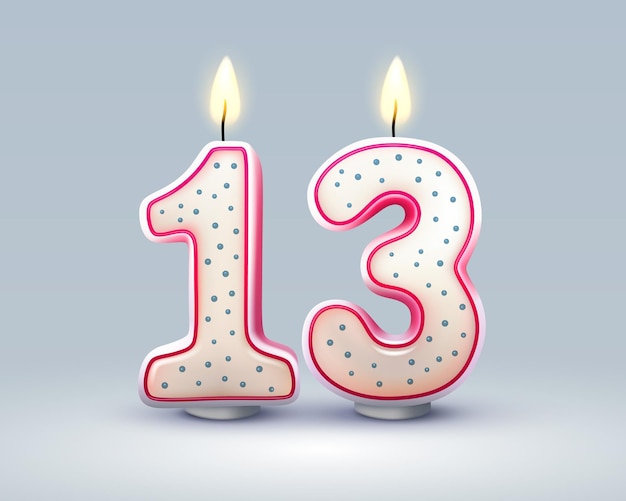  Feliz cumpleaños años   aniversario de la vela de cumpleaños en forma de números vector