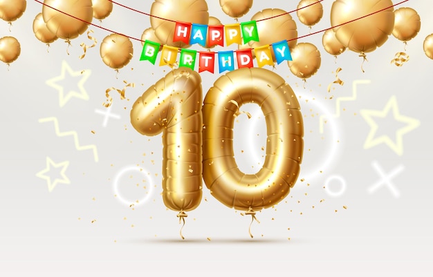 Feliz cumpleaños años aniversario de la persona globos de cumpleaños en forma de números del año ...