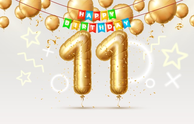 Feliz cumpleaños años aniversario de la persona globos de cumpleaños en forma de números