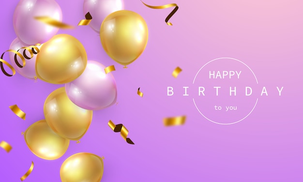 Feliz cumpleaños banner colorido fondo de celebración