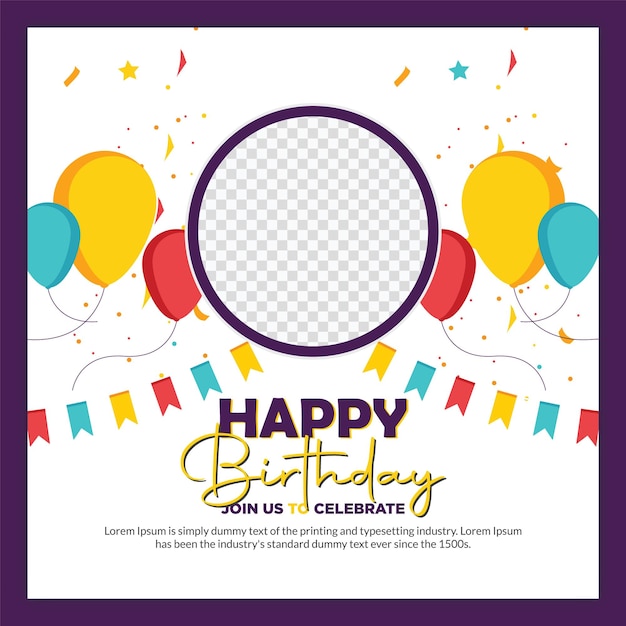 Feliz cumpleaños banner publicación en las redes sociales
