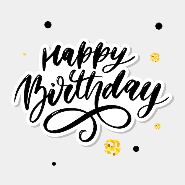 Feliz cumpleaños caligrafía de letras