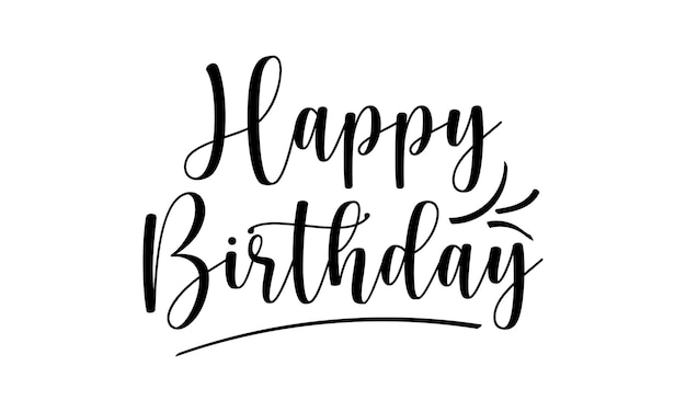 Feliz cumpleaños caligrafía texto vectorial vacaciones Feliz aniversario tipografía