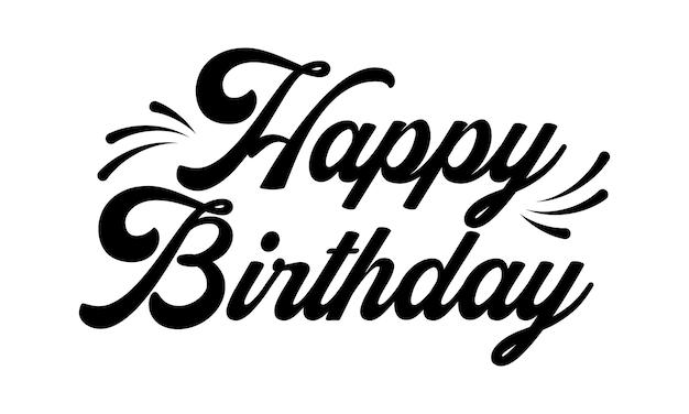 Feliz cumpleaños caligrafía texto vectorial vacaciones Feliz aniversario tipografía