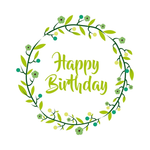 feliz cumpleaños celebración cartel floral