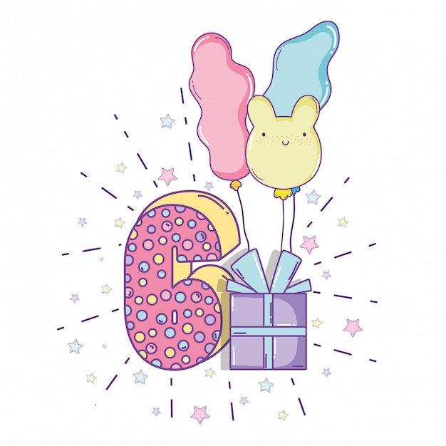 Feliz cumpleaños celebración seis años