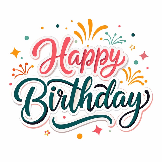 Feliz cumpleaños con colores festivos y confeti