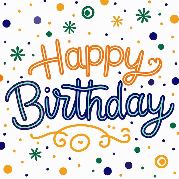 Feliz cumpleaños con un colorido diseño de confeti