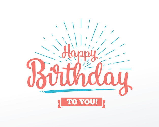 Feliz cumpleaños conjunto tipográfico diseño vectorial