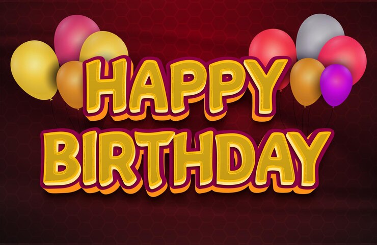 Vector feliz cumpleaños deseos pegatina fondo texto 3d vector premium