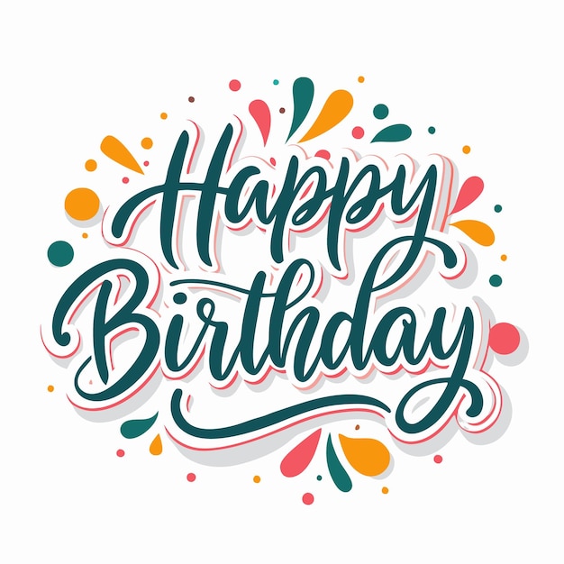 Feliz cumpleaños con diseños coloridos