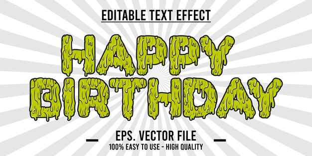 Feliz cumpleaños efecto de texto derretido
